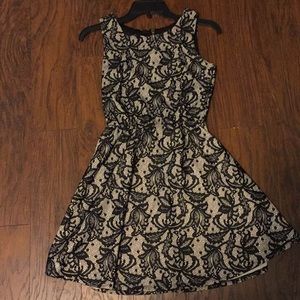 Black and white lace dress